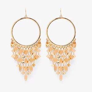 EXPRESS FRINGE CHAIN CIRCLE DROP EARRINGS